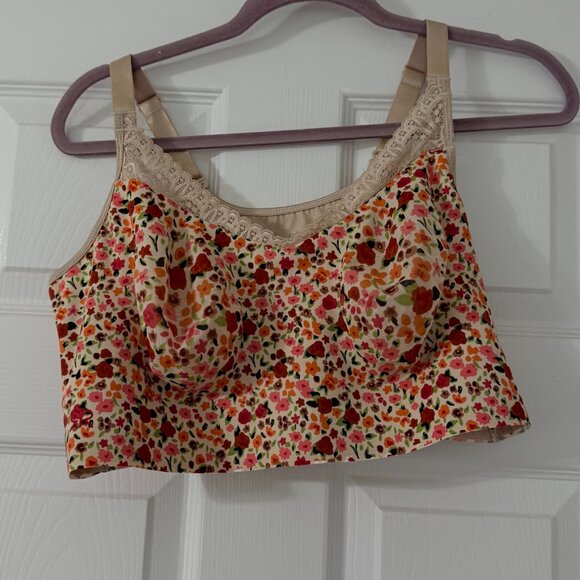 Ruby Ribbon Heritage Lace Pink and Orange Floral Bralette SIZE 44 - Picture 1 of 6